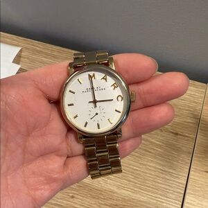 Marc Jacobs Gold-Tone Watch with White Dial